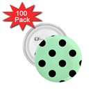 Polka Dots - Black on Mint Green 1.75  Button (100 pack)