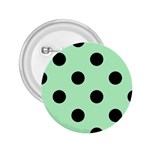 Polka Dots - Black on Mint Green 2.25  Button