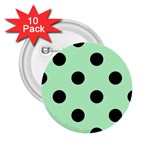 Polka Dots - Black on Mint Green 2.25  Button (10 pack)