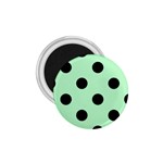 Polka Dots - Black on Mint Green 1.75  Magnet