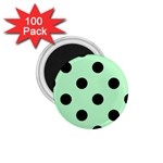 Polka Dots - Black on Mint Green 1.75  Magnet (100 pack)