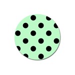 Polka Dots - Black on Mint Green Magnet 3  (Round)
