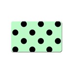 Polka Dots - Black on Mint Green Magnet (Name Card)
