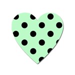 Polka Dots - Black on Mint Green Magnet (Heart)