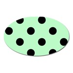 Polka Dots - Black on Mint Green Magnet (Oval)