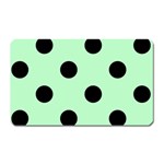 Polka Dots - Black on Mint Green Magnet (Rectangular)