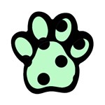 Polka Dots - Black on Mint Green Magnet (Paw Print)