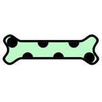 Polka Dots - Black on Mint Green Magnet (Dog Bone)