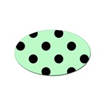 Polka Dots - Black on Mint Green Sticker Oval (100 pack)