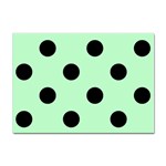 Polka Dots - Black on Mint Green Sticker A4 (100 pack)