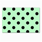 Polka Dots - Black on Mint Green Postcard 4 x 6  (Pkg of 10)