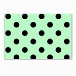 Polka Dots - Black on Mint Green Postcard 5  x 7 
