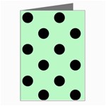 Polka Dots - Black on Mint Green Greeting Card