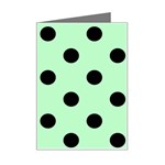 Polka Dots - Black on Mint Green Mini Greeting Card