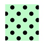 Polka Dots - Black on Mint Green Greeting Card 4.5  x 6 