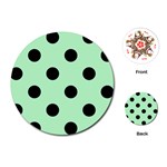 Polka Dots - Black on Mint Green Playing Cards (Round)