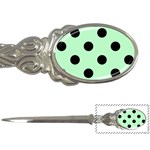 Polka Dots - Black on Mint Green Letter Opener