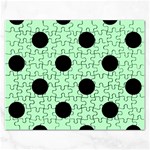 Polka Dots - Black on Mint Green Jigsaw Puzzle (Rectangular)