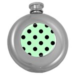 Polka Dots - Black on Mint Green Hip Flask (5 oz)