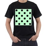 Polka Dots - Black on Mint Green Men s T-Shirt (Black)