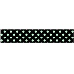 Polka Dots - Mint Green on Black Flano Scarf (Large)
