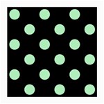 Polka Dots - Mint Green on Black Medium Glasses Cloth (2 Sides)