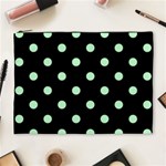 Polka Dots - Mint Green on Black Cosmetic Bag (XL)