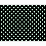 Polka Dots - Mint Green on Black Collage 11  x 14 