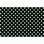 Polka Dots - Mint Green on Black Collage 12  x 18 