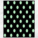Polka Dots - Mint Green on Black Canvas 8  x 10 