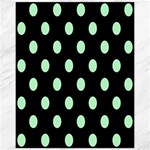 Polka Dots - Mint Green on Black Canvas 11  x 14 