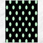 Polka Dots - Mint Green on Black Canvas 12  x 16 