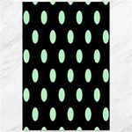 Polka Dots - Mint Green on Black Canvas 12  x 18 