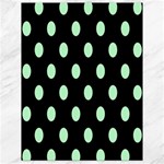 Polka Dots - Mint Green on Black Canvas 18  x 24 