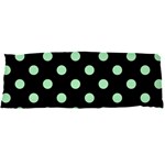 Polka Dots - Mint Green on Black Body Pillow Case Dakimakura (Two Sides)