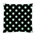Polka Dots - Mint Green on Black Standard Cushion Case (One Side)