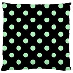 Polka Dots - Mint Green on Black Standard Flano Cushion Case (Two Sides)