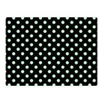Polka Dots - Mint Green on Black Double Sided Flano Blanket (Mini)