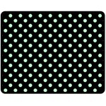 Polka Dots - Mint Green on Black Fleece Blanket (Medium) (One Side)