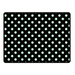Polka Dots - Mint Green on Black Fleece Blanket (Small) (One Side)