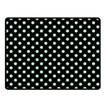 Polka Dots - Mint Green on Black Double Sided Fleece Blanket (Small) (Two Sides)