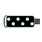 Polka Dots - Mint Green on Black Portable USB Flash (Two Sides)