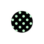 Polka Dots - Mint Green on Black Golf Ball Marker (4 pack)