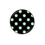 Polka Dots - Mint Green on Black Hat Clip Ball Marker (10 pack)