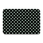 Polka Dots - Mint Green on Black Plate Mat