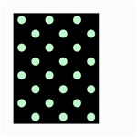 Polka Dots - Mint Green on Black Small Garden Flag (Two Sides)