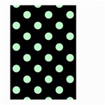 Polka Dots - Mint Green on Black Large Garden Flag (Two Sides)