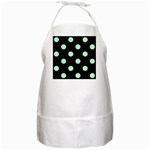 Polka Dots - Mint Green on Black BBQ Apron
