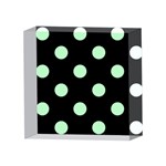 Polka Dots - Mint Green on Black 4 x 4  Acrylic Photo Block
