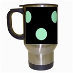 Polka Dots - Mint Green on Black Travel Mug (Black)